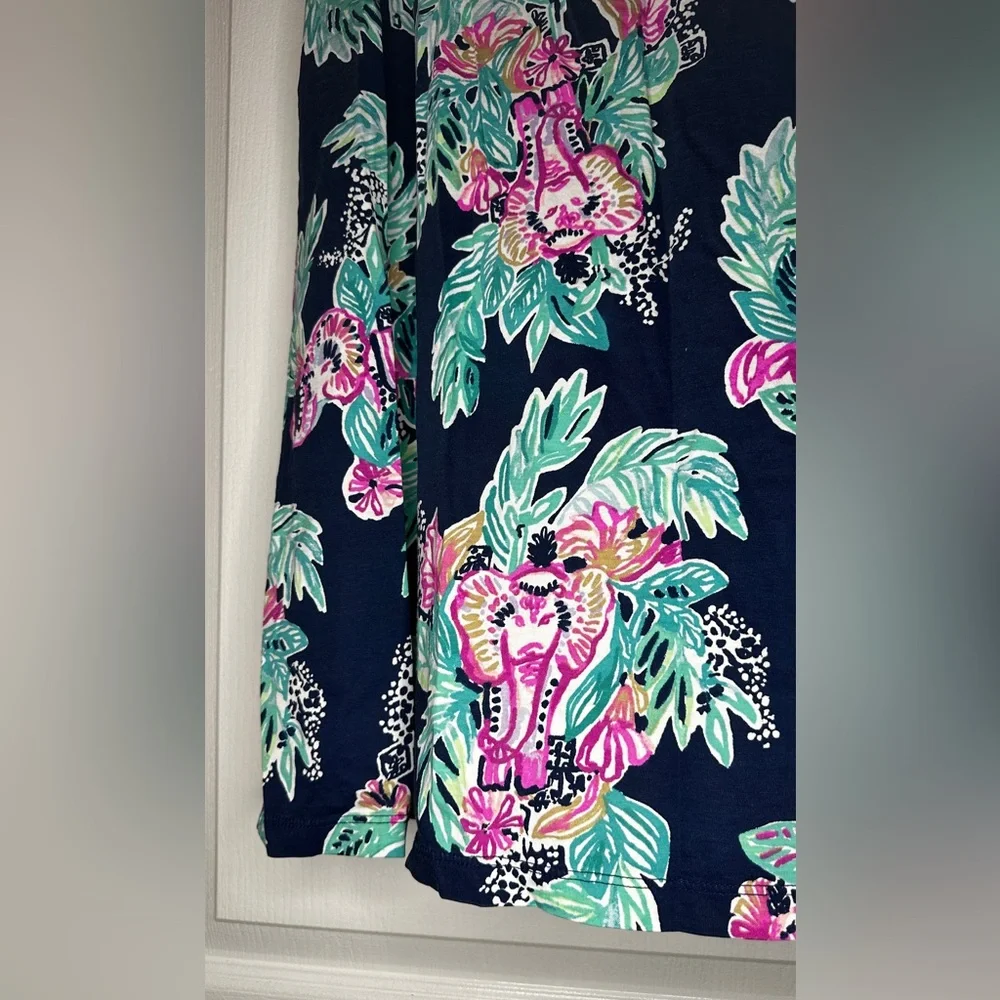 Lilly Pulitzer Raylee Sleeveless Dress Inky Navy Peanut Gallery Print, Size M - Picture 3 of 5